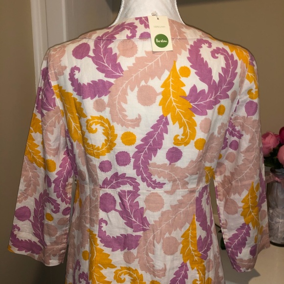 NEW! Boden Lovely Linen Spring-Summer Dress 💐 - Picture 3 of 11
